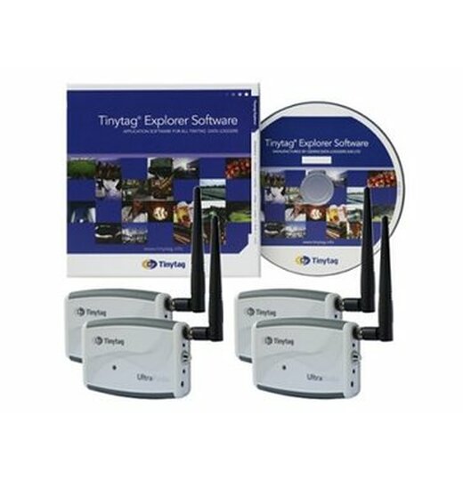 TR-3020-3SPK: Funk-Datenlogger-Kit: 3 Temperaturlogger mit integrierten Messfhlern, Empfnger, Kabel und Software