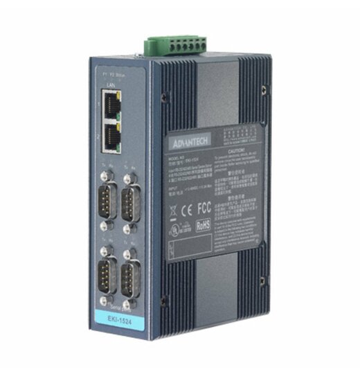 EKI-1524I Serial Device Server,  4 Port seriell RS-232/422/485 zu LAN
